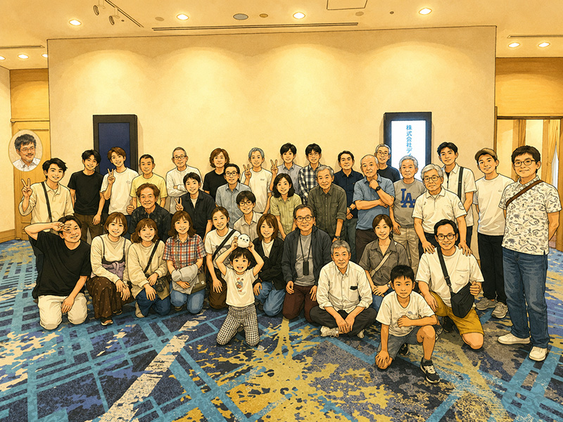 ディムコとグループ会社による北海道社員旅行の集合写真